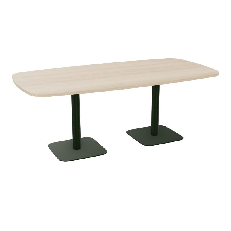 TABLE OVALE P100X200 PRÉ PERÇÉ OBT 2XPIEDS CENTRAUX  ÉP. 25 MM  RZ ST