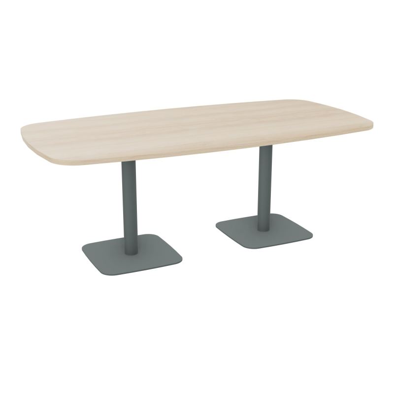 TABLE OVALE P100X200 PRÉ PERÇÉ OBT 2XPIEDS CENTRAUX  ÉP. 25 MM  RZ SU