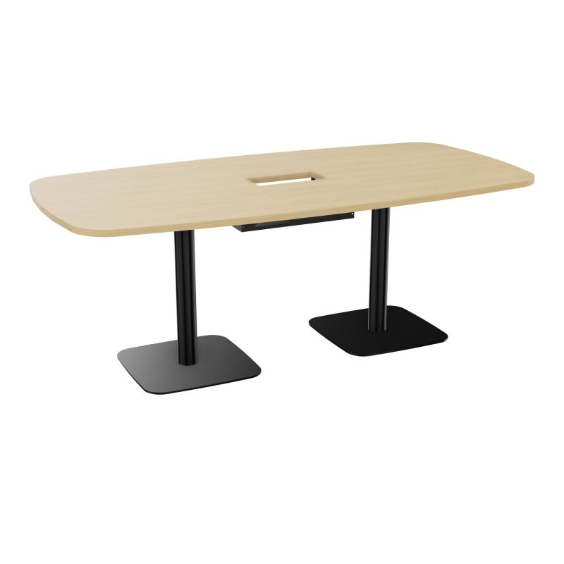 TABLE OVALE P100X200 DÉCOUPÉE POUR TRAPPE CENTRALE DOUBLE ACCÈS 2XPIEDS CENTRAUX  ÉP. 25