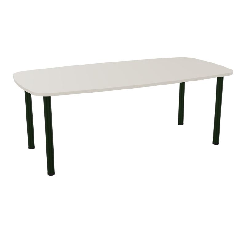 TABLE OVALE P100X200 PRÉ PERÇÉ OBT 4 PIEDS RONDS ÉP. 25 MM  N5 ST