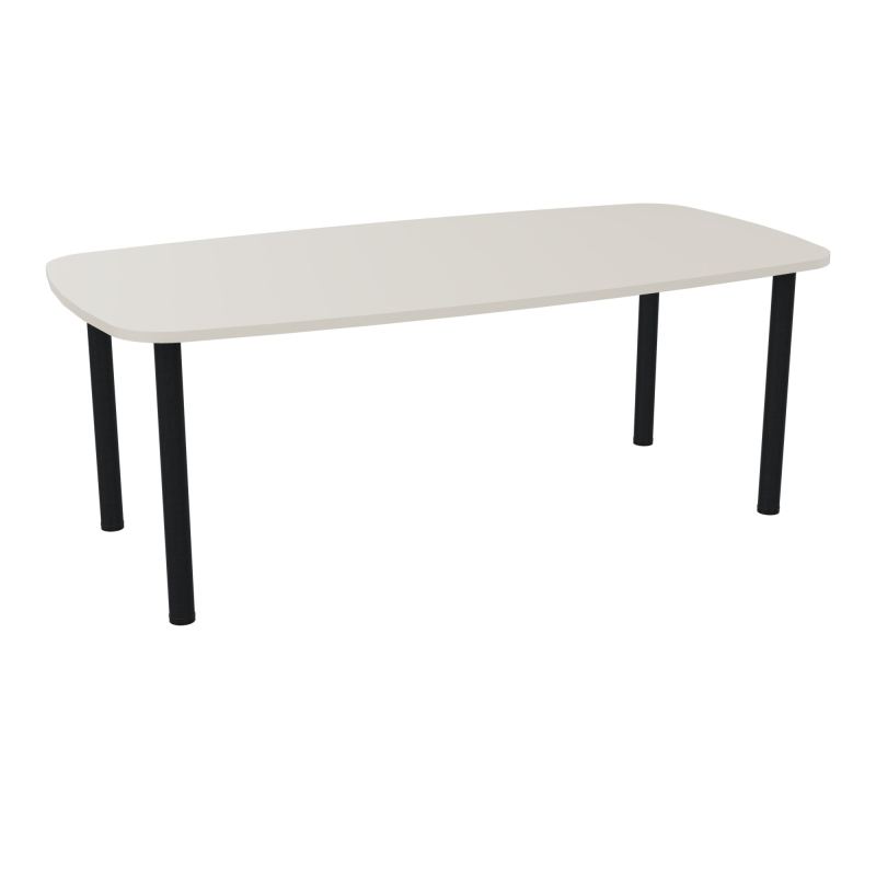 TABLE OVALE P100X200 PRÉ PERÇÉ OBT 4 PIEDS RONDS ÉP. 25 MM  N5 ZP