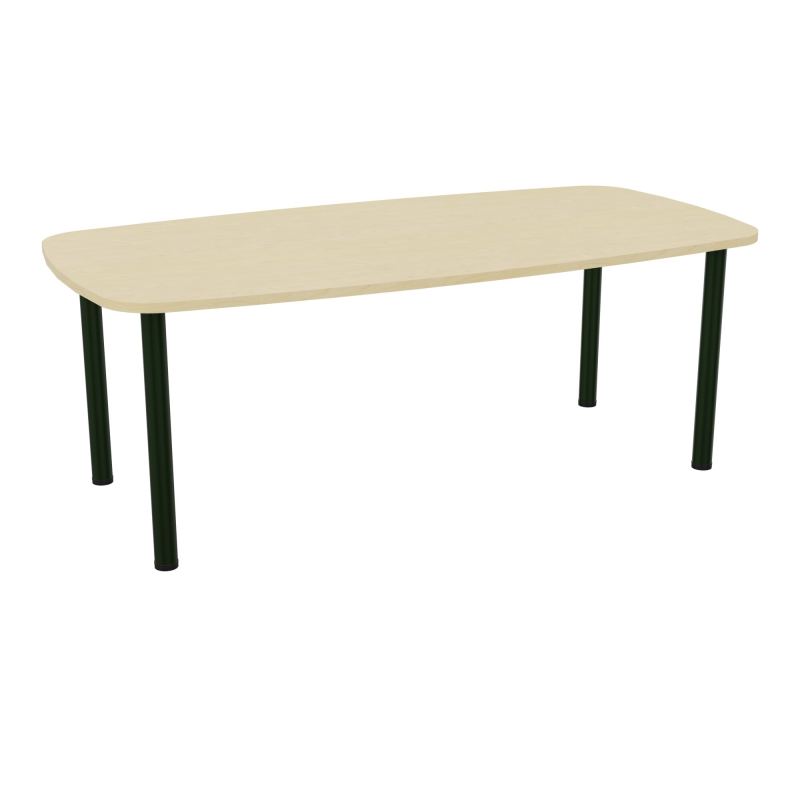 TABLE OVALE P100X200 PRÉ PERÇÉ OBT 4 PIEDS RONDS ÉP. 25 MM  N8 ST
