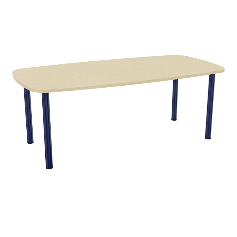TABLE OVALE P100X200 PRÉ PERÇÉ OBT 4 PIEDS RONDS ÉP. 25 MM  N8 X4
