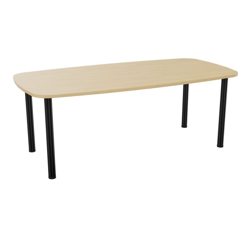 TABLE OVALE P100X200 PRÉ PERÇÉ OBT 4 PIEDS RONDS ÉP. 25 MM  R1 SG