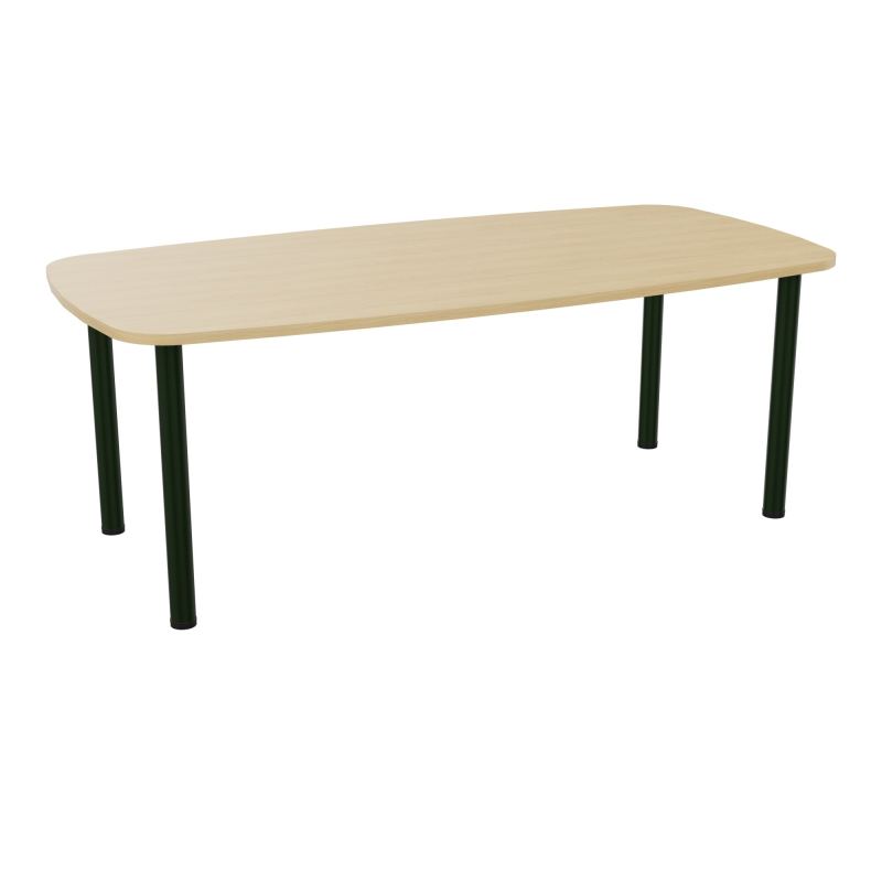 TABLE OVALE P100X200 PRÉ PERÇÉ OBT 4 PIEDS RONDS ÉP. 25 MM  R1 ST