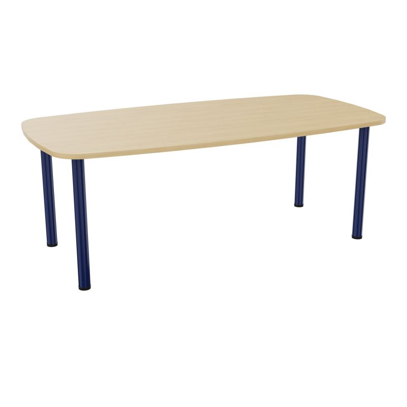 TABLE OVALE P100X200 PRÉ PERÇÉ OBT 4 PIEDS RONDS ÉP. 25 MM  R1 X4
