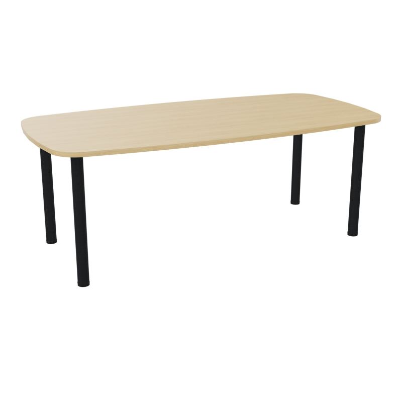 TABLE OVALE P100X200 PRÉ PERÇÉ OBT 4 PIEDS RONDS ÉP. 25 MM  R1 ZP