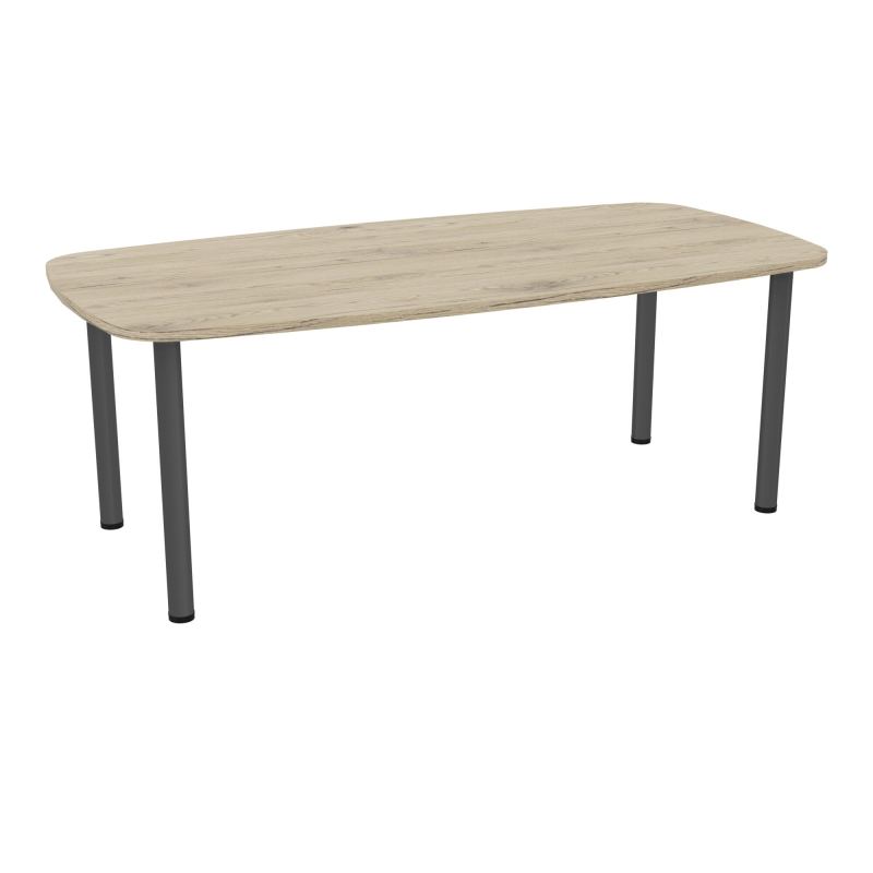 TABLE OVALE P100X200 PRÉ PERÇÉ OBT 4 PIEDS RONDS ÉP. 25 MM  R3 SC