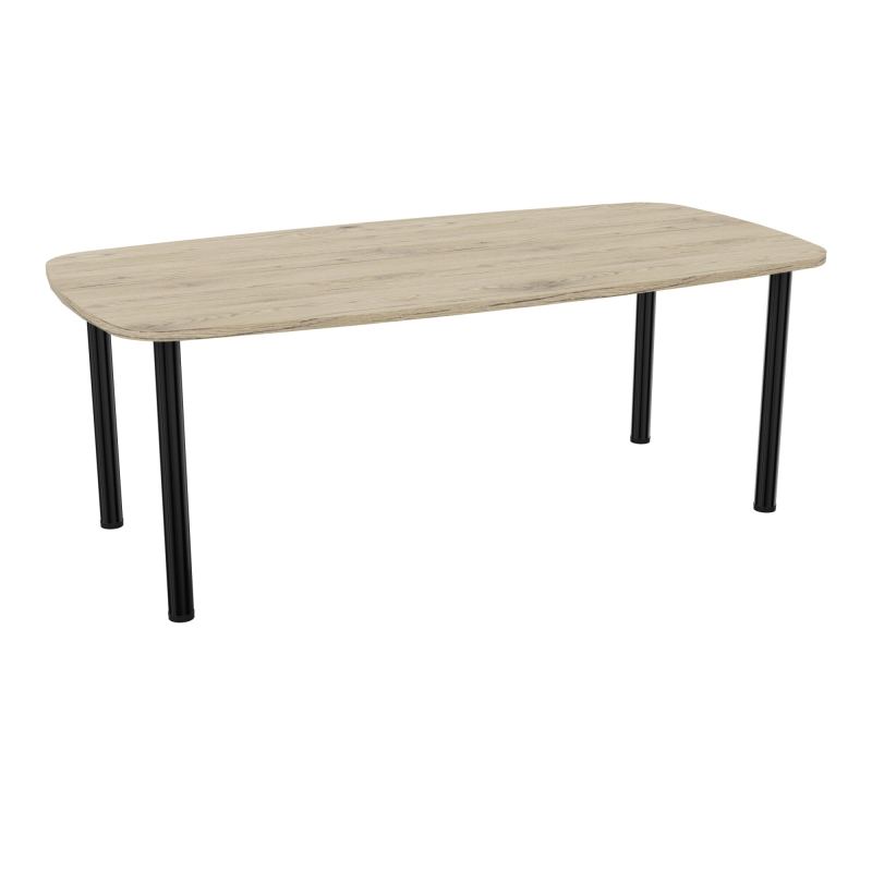 TABLE OVALE P100X200 PRÉ PERÇÉ OBT 4 PIEDS RONDS ÉP. 25 MM  R3 SG