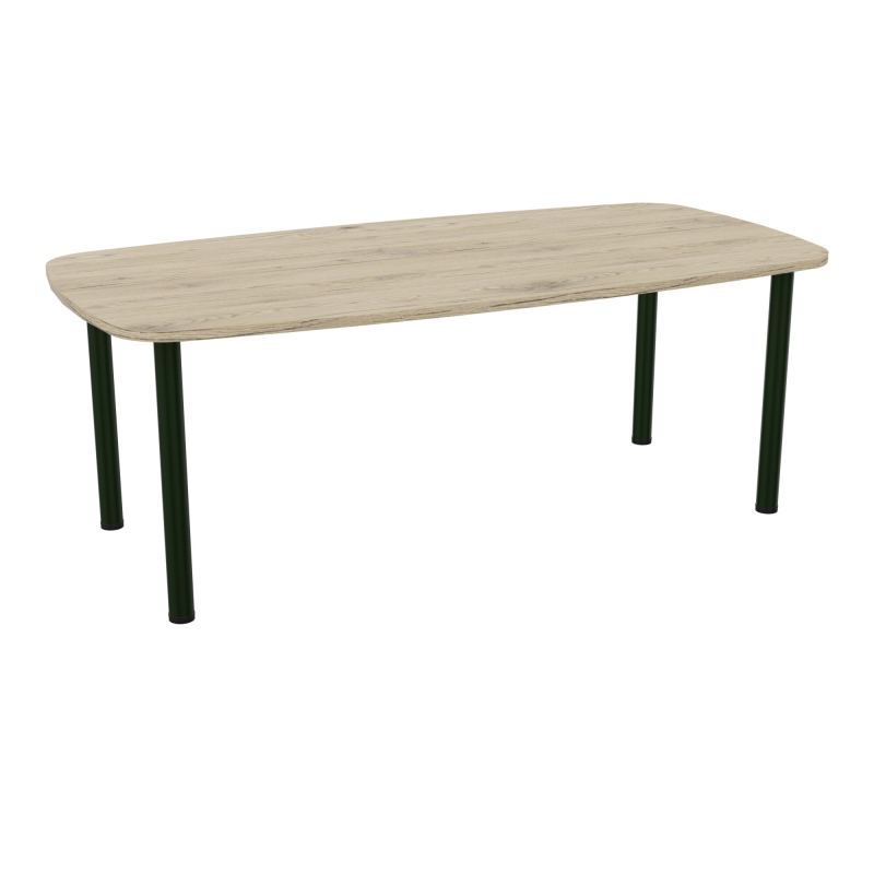 TABLE OVALE P100X200 PRÉ PERÇÉ OBT 4 PIEDS RONDS ÉP. 25 MM  R3 ST