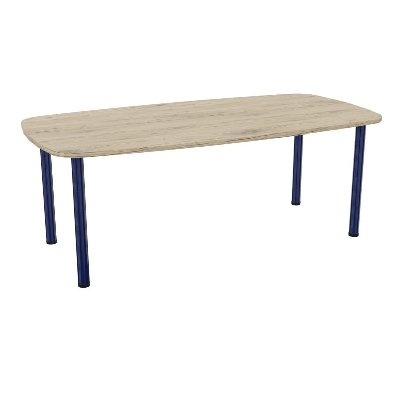 TABLE OVALE P100X200 PRÉ PERÇÉ OBT 4 PIEDS RONDS ÉP. 25 MM  R3 X4