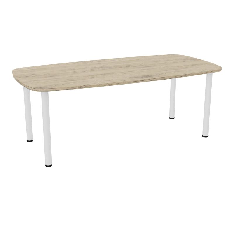 TABLE OVALE P100X200 PRÉ PERÇÉ OBT 4 PIEDS RONDS ÉP. 25 MM  R3 ZO