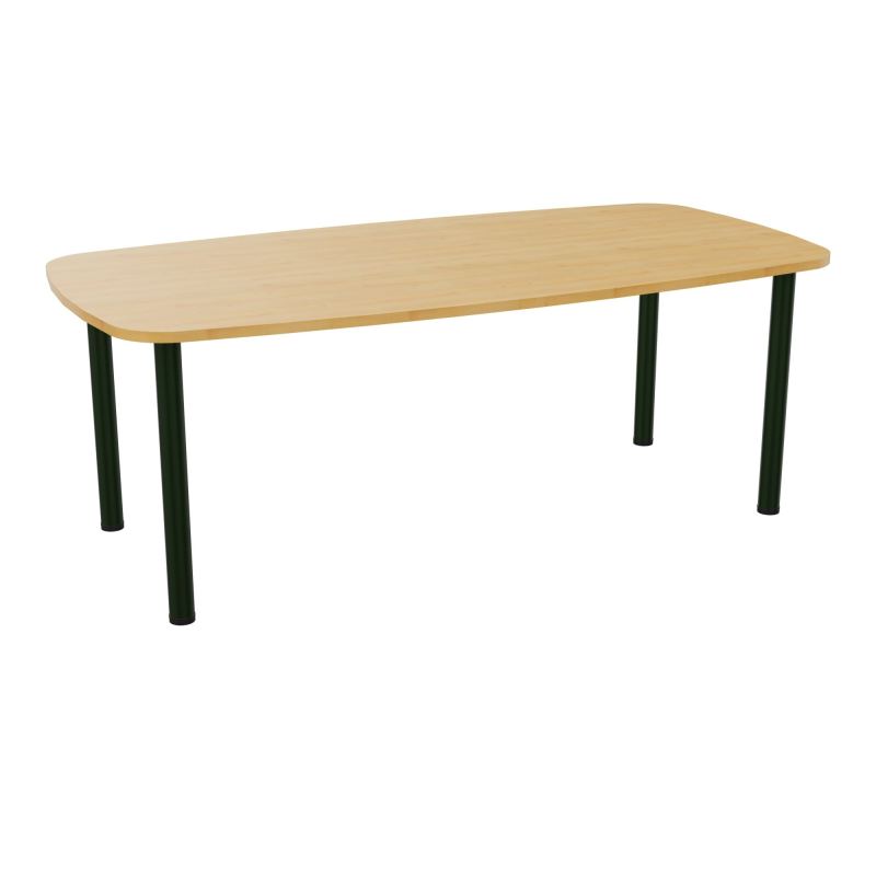 TABLE OVALE P100X200 PRÉ PERÇÉ OBT 4 PIEDS RONDS ÉP. 25 MM  R5 ST