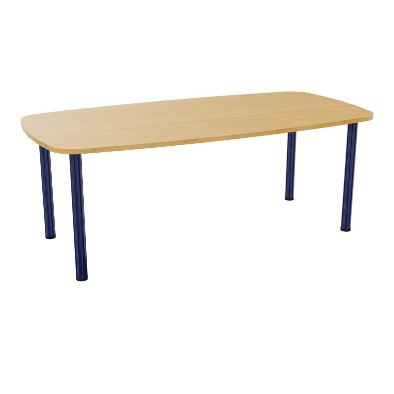 TABLE OVALE P100X200 PRÉ PERÇÉ OBT 4 PIEDS RONDS ÉP. 25 MM  R5 X4