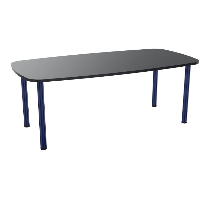 TABLE OVALE P100X200 PRÉ PERÇÉ OBT 4 PIEDS RONDS ÉP. 25 MM  R9 X4
