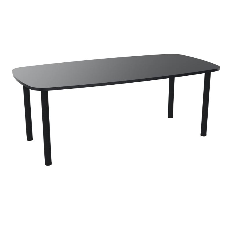 TABLE OVALE P100X200 PRÉ PERÇÉ OBT 4 PIEDS RONDS ÉP. 25 MM  R9 ZP