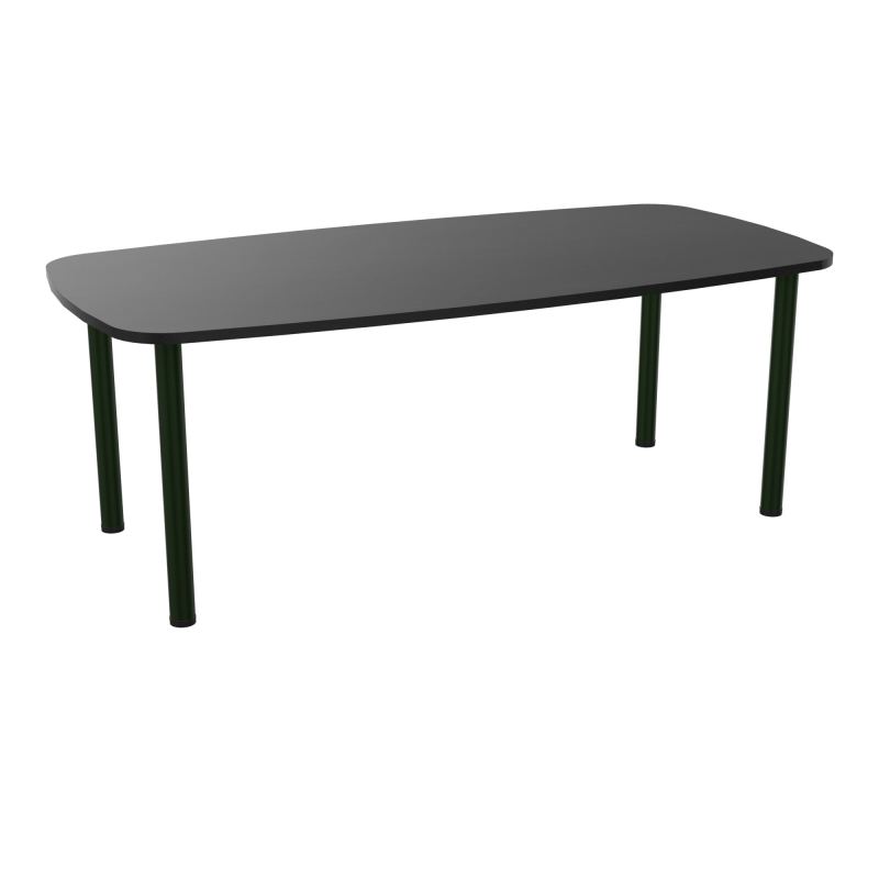 TABLE OVALE P100X200 PRÉ PERÇÉ OBT 4 PIEDS RONDS ÉP. 25 MM  RK ST