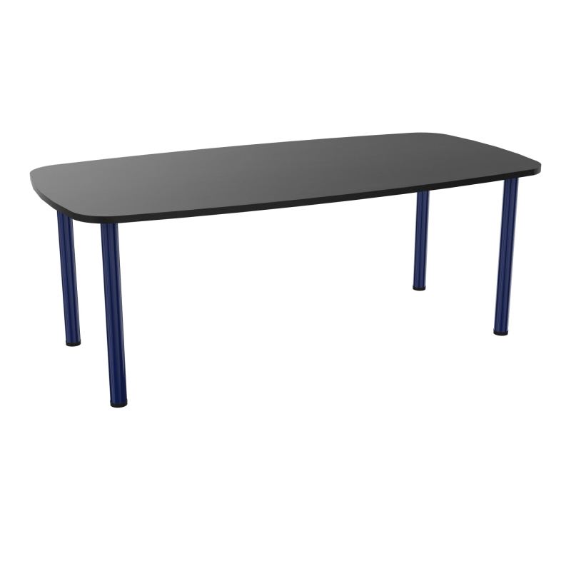 TABLE OVALE P100X200 PRÉ PERÇÉ OBT 4 PIEDS RONDS ÉP. 25 MM  RK X4