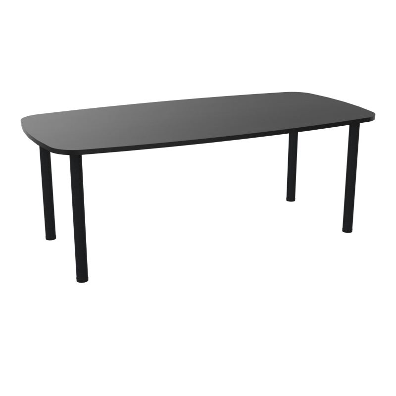 TABLE OVALE P100X200 PRÉ PERÇÉ OBT 4 PIEDS RONDS ÉP. 25 MM  RK ZP