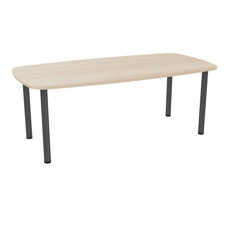 TABLE OVALE P100X200 PRÉ PERÇÉ OBT 4 PIEDS RONDS ÉP. 25 MM  RZ SC
