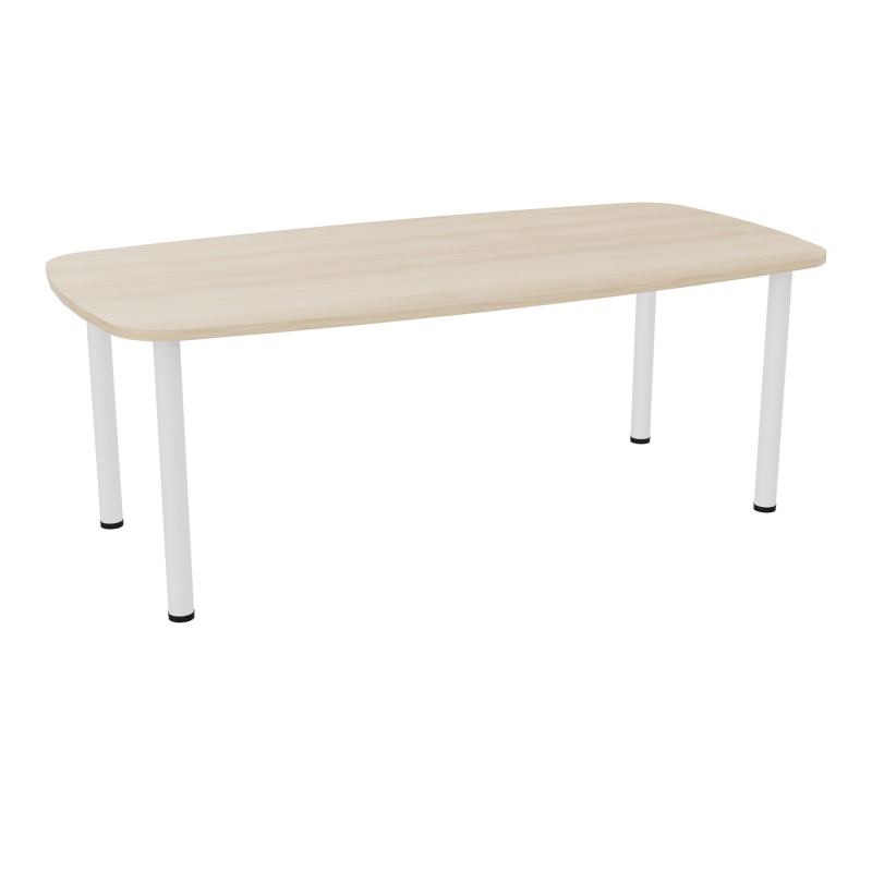 TABLE OVALE P100X200 PRÉ PERÇÉ OBT 4 PIEDS RONDS ÉP. 25 MM  RZ SO