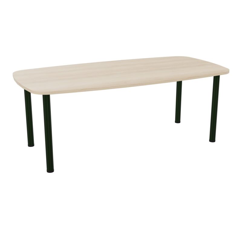 TABLE OVALE P100X200 PRÉ PERÇÉ OBT 4 PIEDS RONDS ÉP. 25 MM  RZ ST