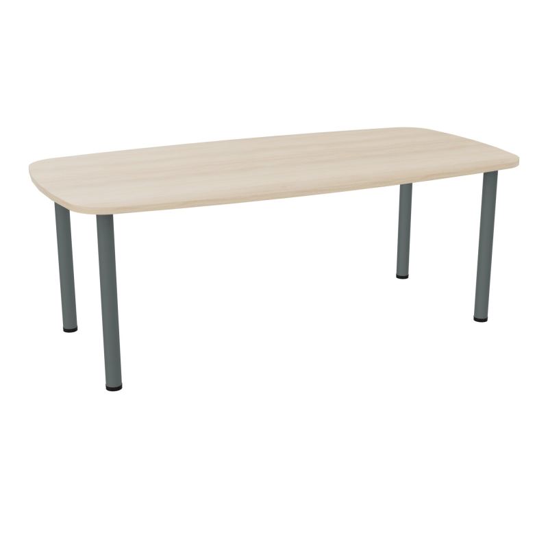 TABLE OVALE P100X200 PRÉ PERÇÉ OBT 4 PIEDS RONDS ÉP. 25 MM  RZ SU