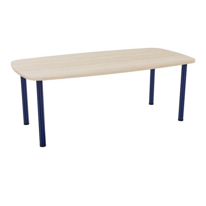 TABLE OVALE P100X200 PRÉ PERÇÉ OBT 4 PIEDS RONDS ÉP. 25 MM  RZ X4