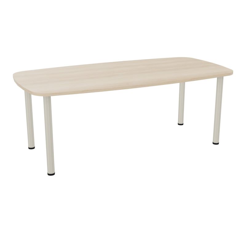 TABLE OVALE P100X200 PRÉ PERÇÉ OBT 4 PIEDS RONDS ÉP. 25 MM  RZ ZC