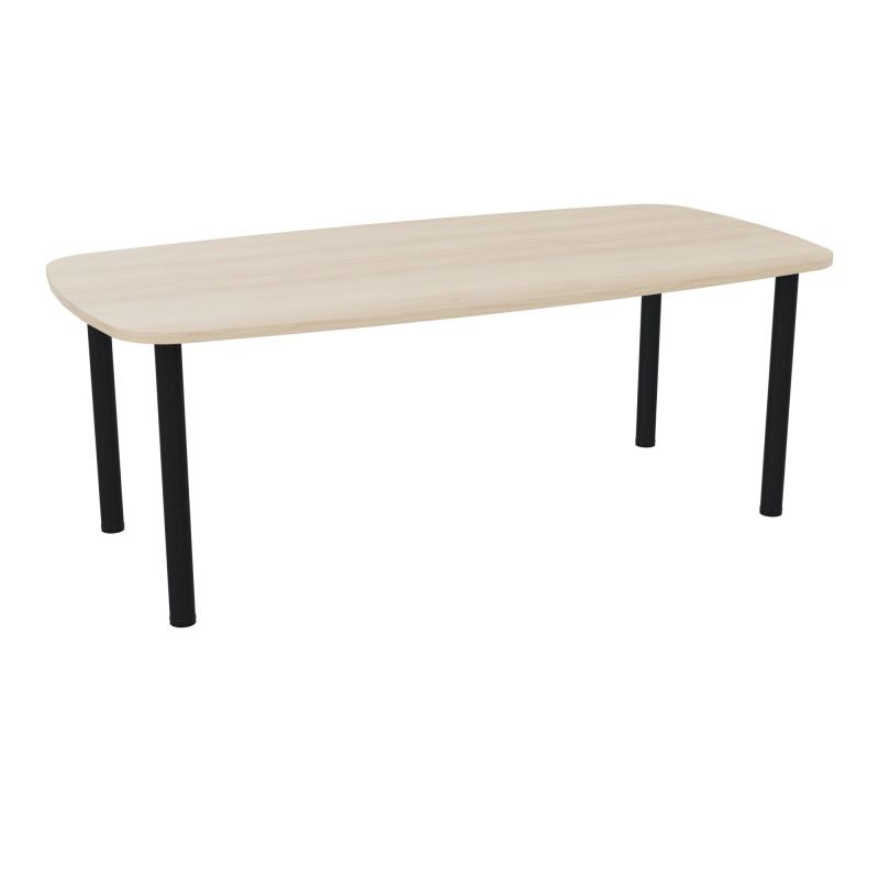 TABLE OVALE P100X200 PRÉ PERÇÉ OBT 4 PIEDS RONDS ÉP. 25 MM  RZ ZP