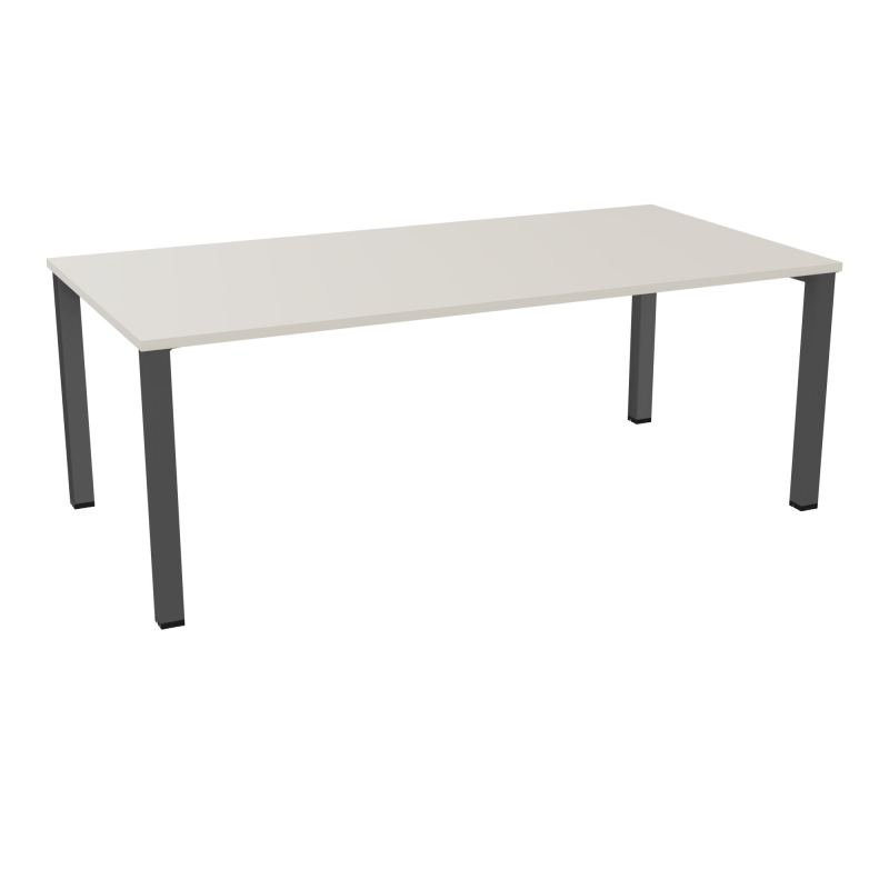 TABLE RECTANGULAIRE P100X200PRÉ PERÇÉ 2XOBT 4 PIEDS CARRÉS 60X60 ÉP. 25 MM  N5 SC