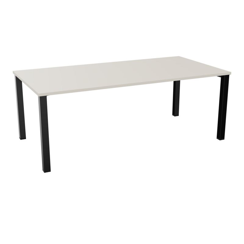 TABLE RECTANGULAIRE P100X200PRÉ PERÇÉ 2XOBT 4 PIEDS CARRÉS 60X60 ÉP. 25 MM  N5 SG