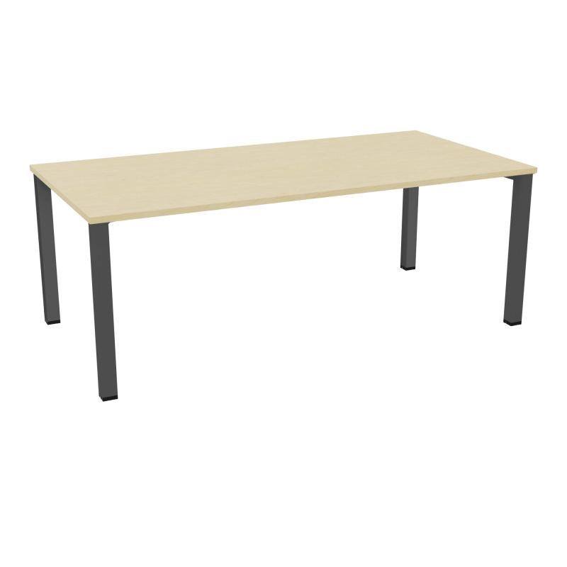 TABLE RECTANGULAIRE P100X200PRÉ PERÇÉ 2XOBT 4 PIEDS CARRÉS 60X60 ÉP. 25 MM  N8 SC