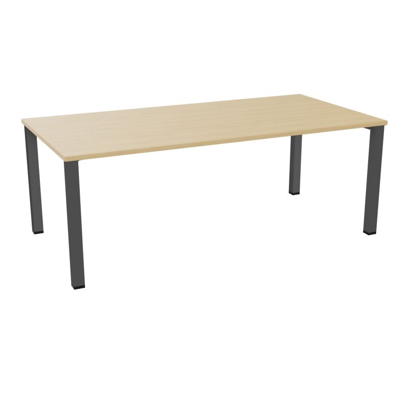 TABLE RECTANGULAIRE P100X200PRÉ PERÇÉ 2XOBT 4 PIEDS CARRÉS 60X60 ÉP. 25 MM  R1 SC