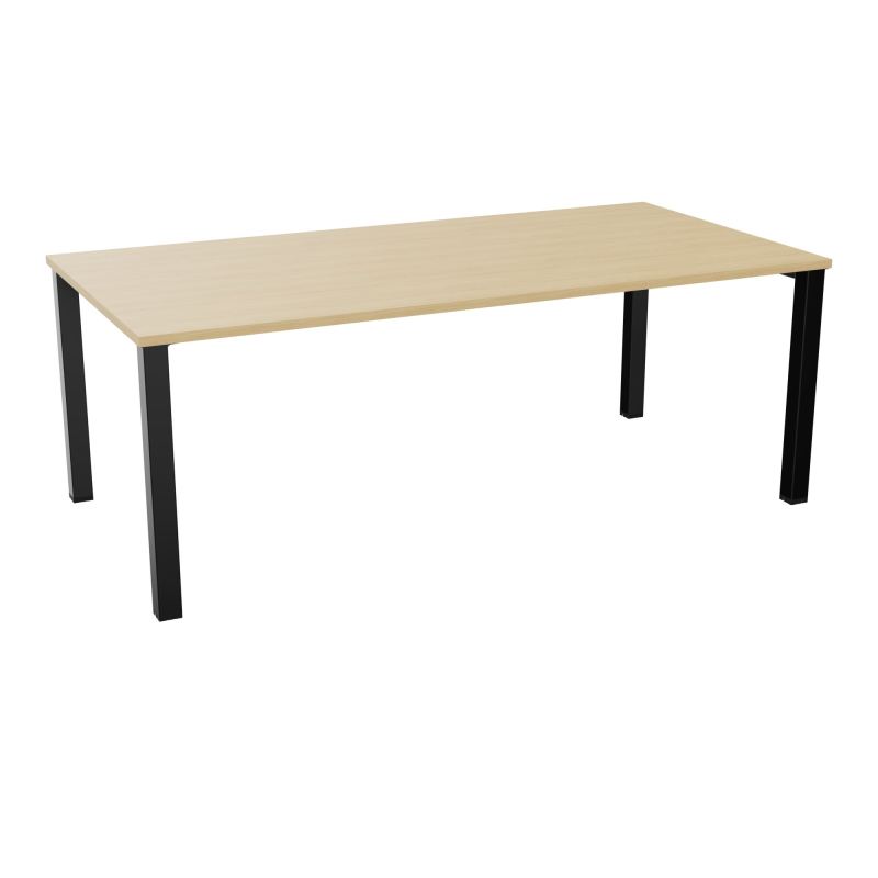 TABLE RECTANGULAIRE P100X200PRÉ PERÇÉ 2XOBT 4 PIEDS CARRÉS 60X60 ÉP. 25 MM  R1 SG