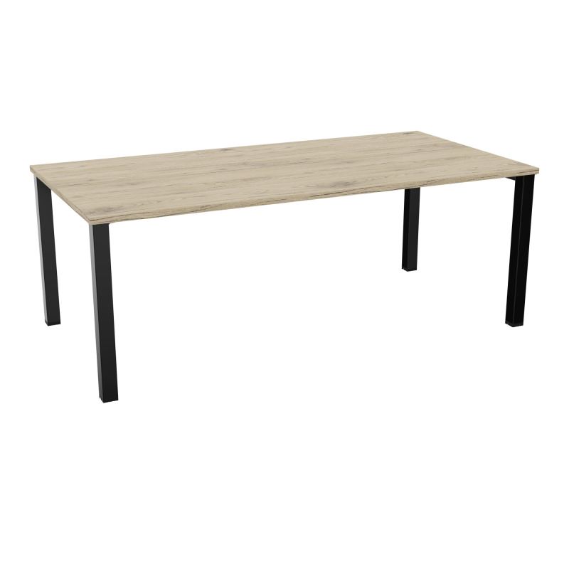 TABLE RECTANGULAIRE P100X200PRÉ PERÇÉ 2XOBT 4 PIEDS CARRÉS 60X60 ÉP. 25 MM  R3 SG