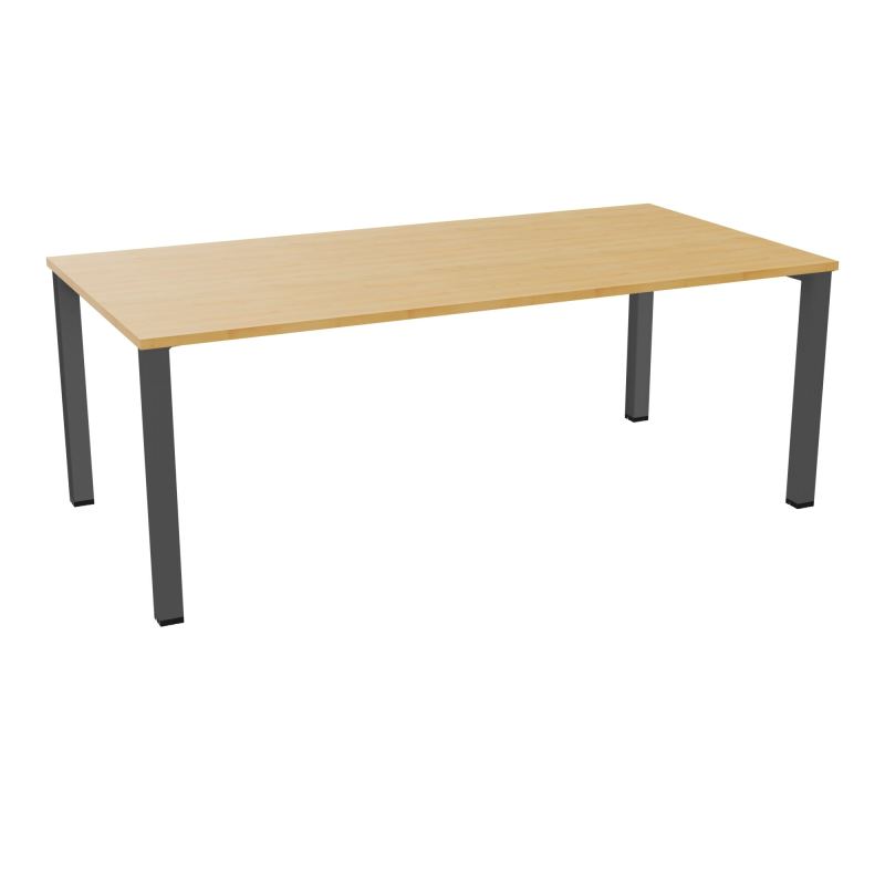 TABLE RECTANGULAIRE P100X200PRÉ PERÇÉ 2XOBT 4 PIEDS CARRÉS 60X60 ÉP. 25 MM  R5 SC