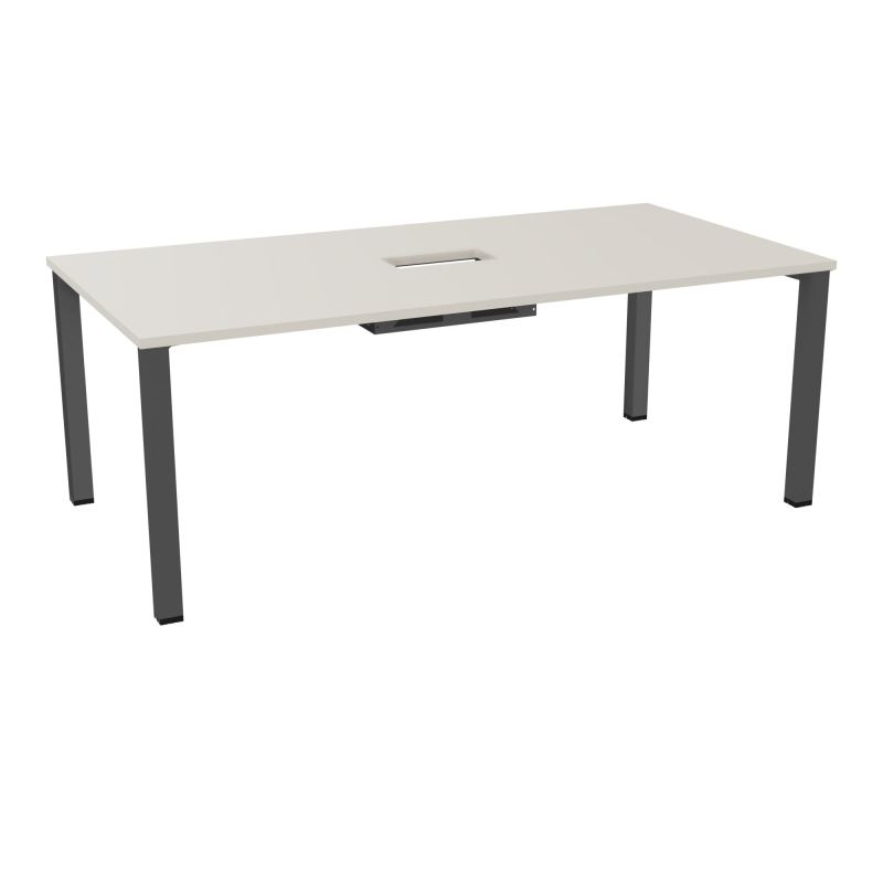 TABLE RECTANGULAIRE P100X200DÉCOUPÉE POUR TRAPPE CENTRALE DOUBLE ACCÈS 4 PIEDS CARRÉS 60