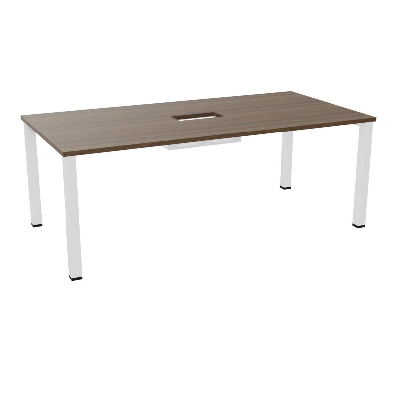 TABLE RECTANGULAIRE P100X200DÉCOUPÉE POUR TRAPPE CENTRALE DOUBLE ACCÈS 4 PIEDS CARRÉS 60