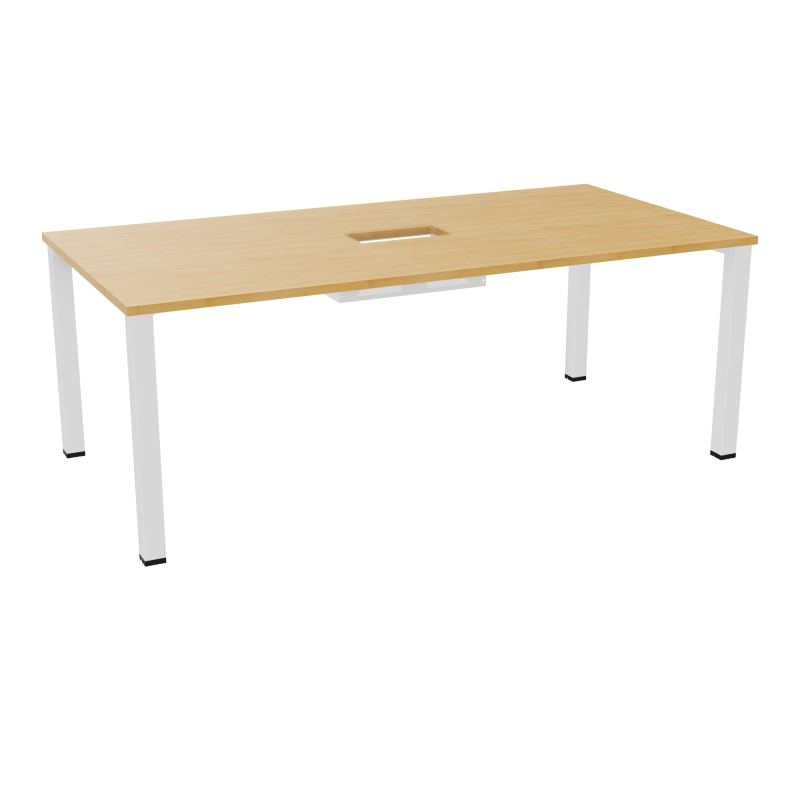 TABLE RECTANGULAIRE P100X200DÉCOUPÉE POUR TRAPPE CENTRALE DOUBLE ACCÈS 4 PIEDS CARRÉS 60