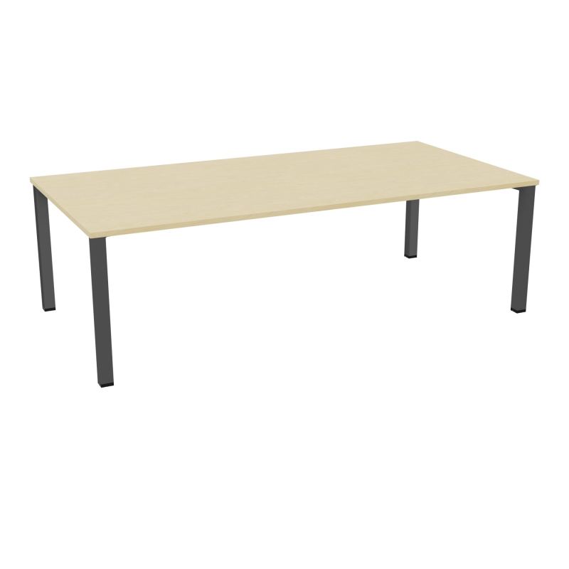 TABLE RECTANGULAIRE P120X240PRÉ PERÇÉ 4XOBT 4 PIEDS CARRÉS 60X60 ÉP. 25 MM  N8 SC