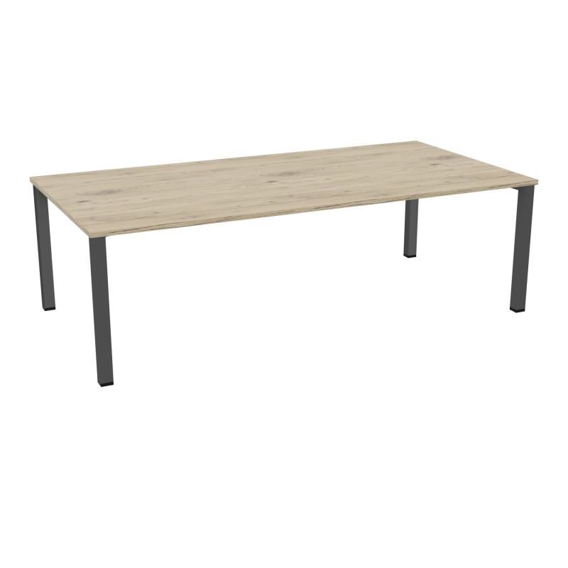 TABLE RECTANGULAIRE P120X240PRÉ PERÇÉ 4XOBT 4 PIEDS CARRÉS 60X60 ÉP. 25 MM  R3 SC