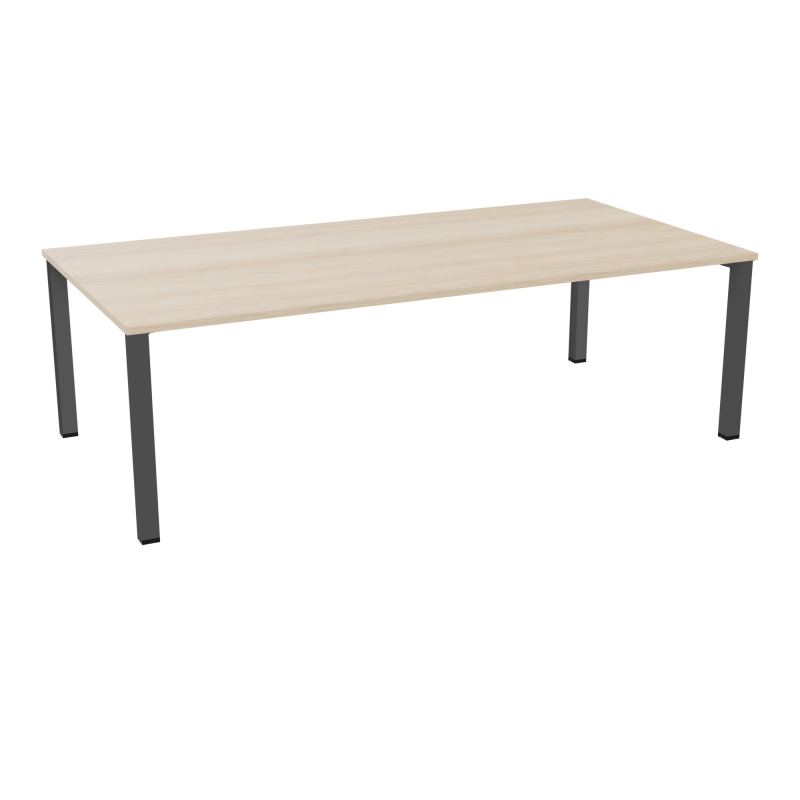 TABLE RECTANGULAIRE P120X240PRÉ PERÇÉ 4XOBT 4 PIEDS CARRÉS 60X60 ÉP. 25 MM  RZ SC