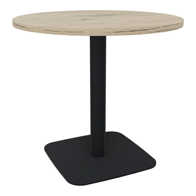 TABLE RONDE Ø80 CM PIED CENTRAL H73,5 CM  ÉP. 25 MM R3 ZP
