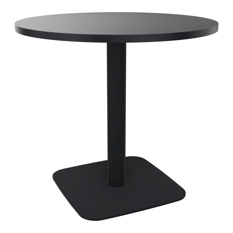 TABLE RONDE Ø80 CM PIED CENTRAL H73,5 CM  ÉP. 25 MM R9 ZP