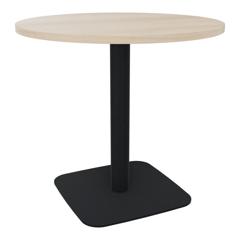 TABLE RONDE Ø80 CM PIED CENTRAL H73,5 CM  ÉP. 25 MM RZ ZP