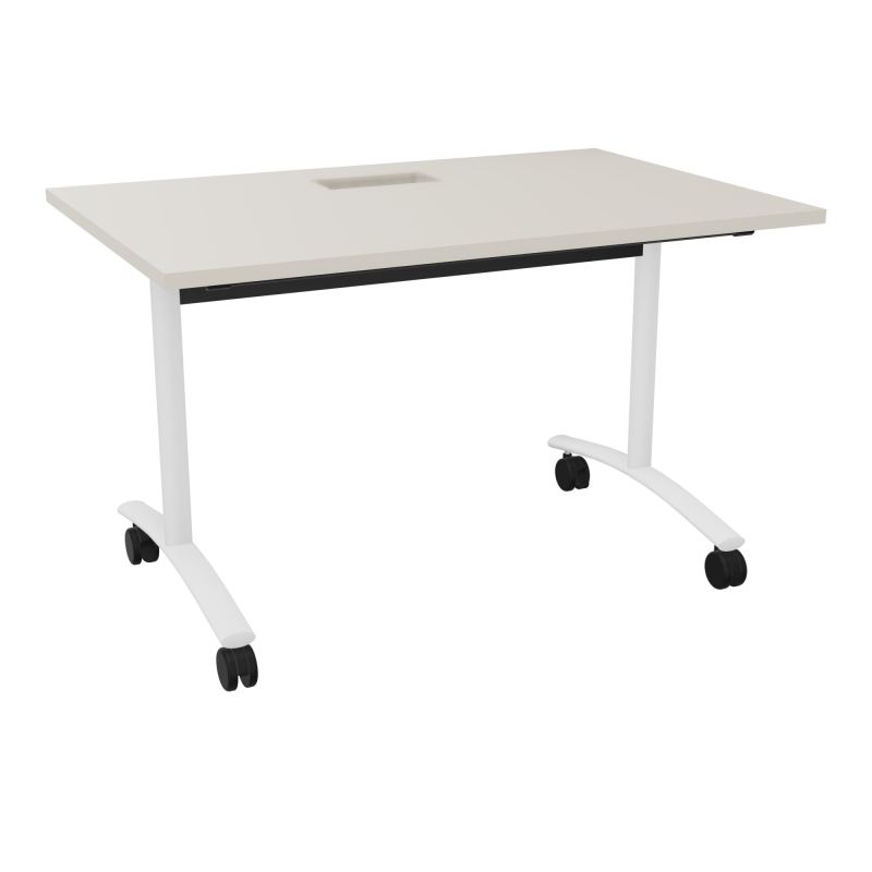 TABLE ABATTANTE L120XP80XH73,5CM DECOUPE POUR TRAPPE + GOULOTTE L300 MM