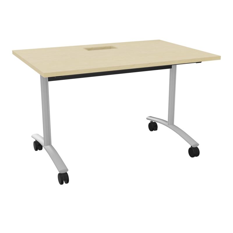 TABLE ABATTANTE L120XP80XH73,5CM DECOUPE POUR TRAPPE + GOULOTTE L300 MM