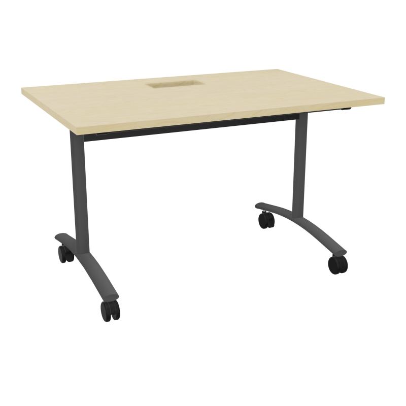 TABLE ABATTANTE L120XP80XH73,5CM DECOUPE POUR TRAPPE + GOULOTTE L300 MM