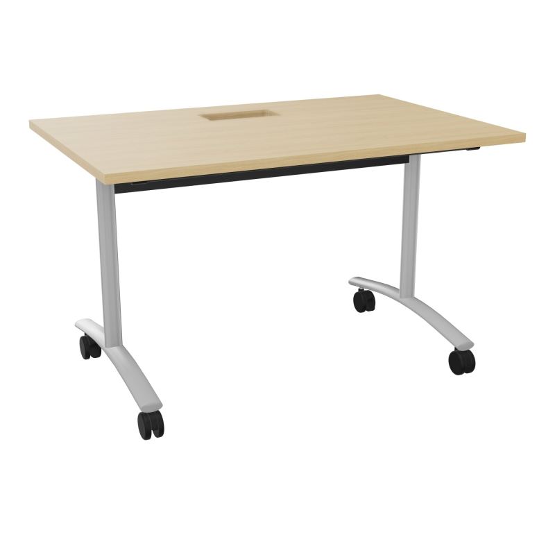 TABLE ABATTANTE L120XP80XH73,5CM DECOUPE POUR TRAPPE + GOULOTTE L300 MM